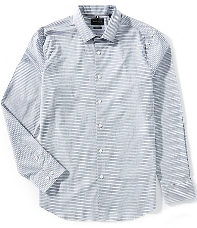 Perry Ellis Big & Tall Geo Print Stretch Long Sleeve Woven Shirt