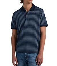 Perry Ellis Big & Tall Geometric Jacquard Short Sleeve Polo Shirt