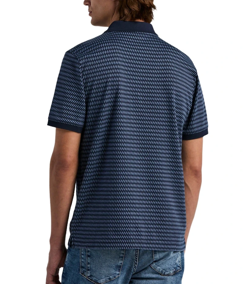 Perry Ellis Big & Tall Geometric Jacquard Short Sleeve Polo Shirt
