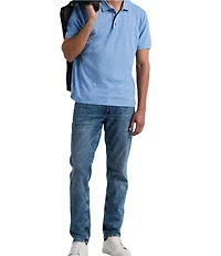 Perry Ellis Big & Tall Jacquard Geo Textured Short Sleeve Polo Shirt