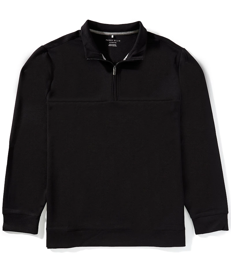 Perry Ellis Big & Tall Neoprene Long Sleeve Quarter-Zip Pullover