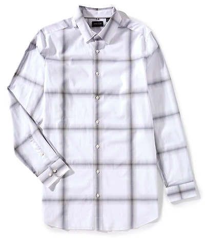 Perry Ellis Big & Tall Ombre Plaid Long Sleeve Woven Shirt