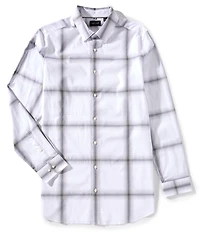 Perry Ellis Big & Tall Ombre Plaid Long Sleeve Woven Shirt
