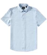 Perry Ellis Big & Tall Slim Fit Seersucker Performance Stretch Short Sleeve Woven Shirt