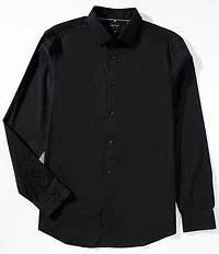 Perry Ellis Big & Tall Slim Fit Stretch End-On-End Long Sleeve Woven Shirt