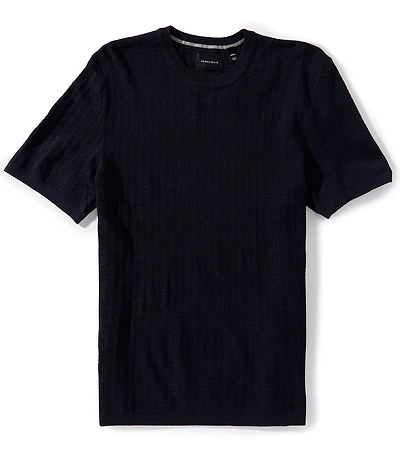 Perry Ellis Big & Tall Textured Short Sleeve Sweater
