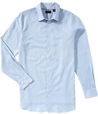 Perry Ellis Big & Tall Total Windowpane Linen Long Sleeve Woven Shirt