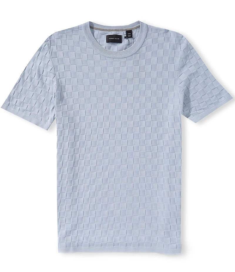 Perry Ellis Check Short Sleeve T-Shirt