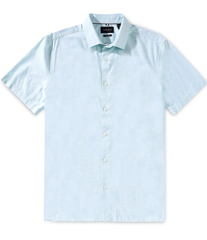 Perry Ellis Cotton Dobby Short Sleeve Woven Shirt