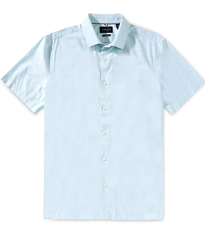 Perry Ellis Cotton Dobby Short Sleeve Woven Shirt