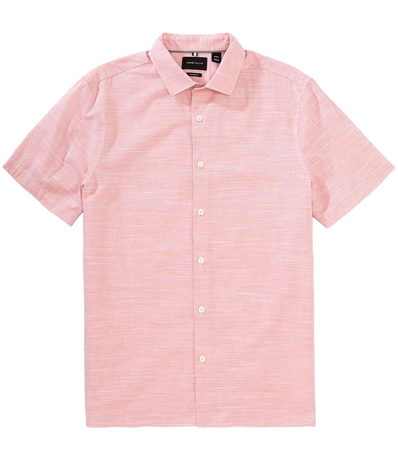 Perry Ellis Cotton Dobby Short Sleeve Woven Shirt