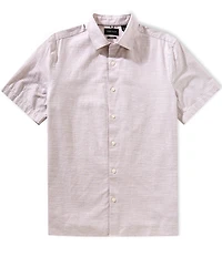 Perry Ellis Cotton Dobby Short Sleeve Woven Shirt