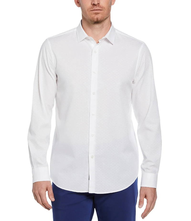 Perry Ellis Cube Print Long Sleeve Woven Shirt