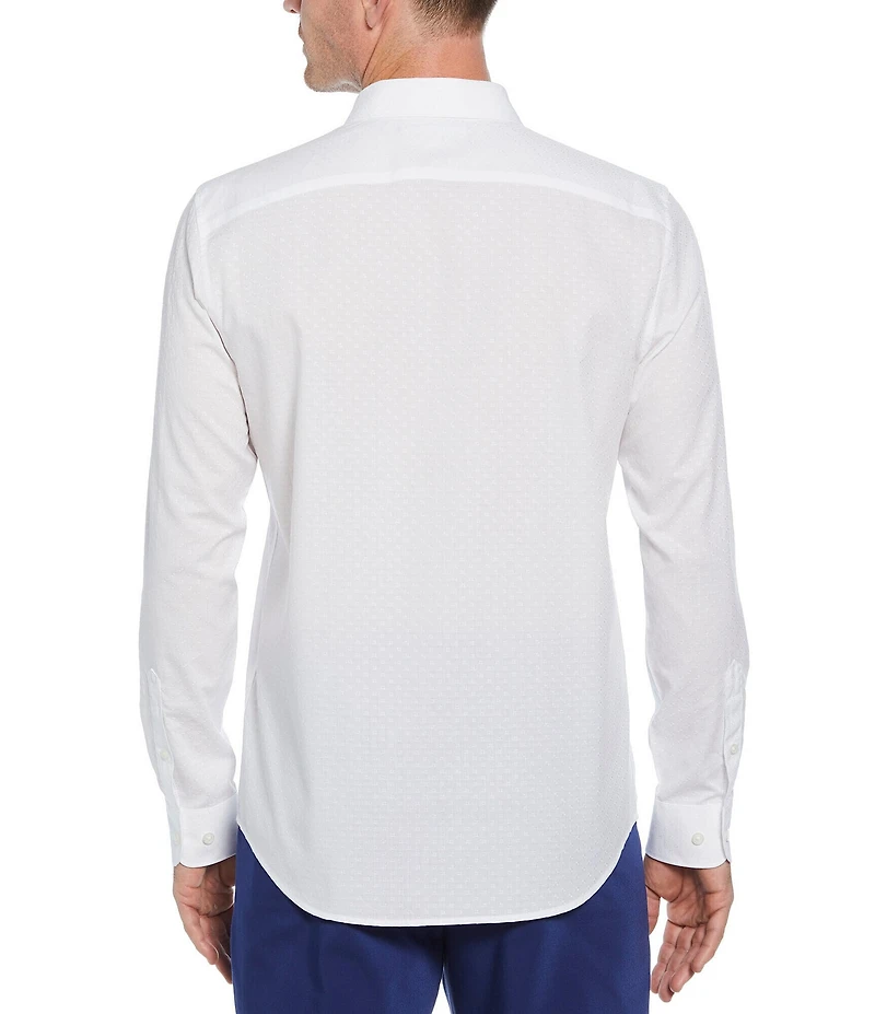 Perry Ellis Cube Print Long Sleeve Woven Shirt