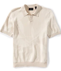 Perry Ellis Floral Johnny Collar Short Sleeve Polo Shirt