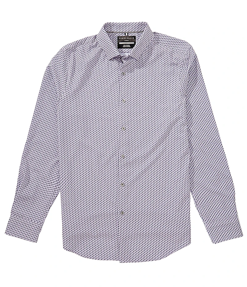 Perry Ellis Geo Print Long Sleeve Woven Shirt