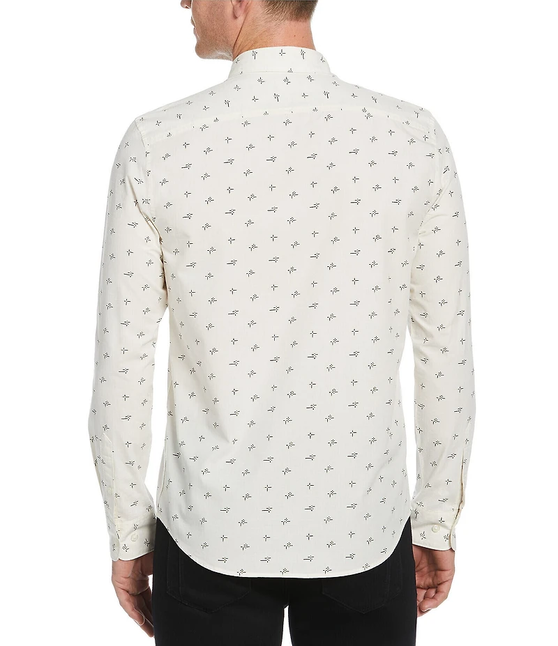 Perry Ellis Geo Print Long Sleeve Woven Shirt