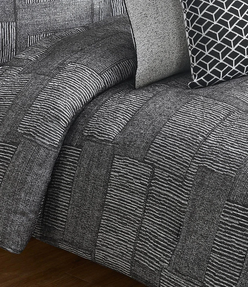 Perry Ellis Halifax Charcoal Comforter Mini Set
