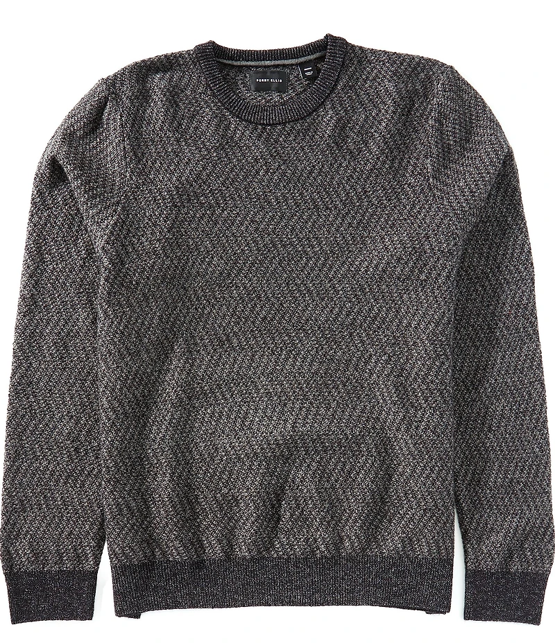 Perry Ellis Herringbone Crew Neck Sweater