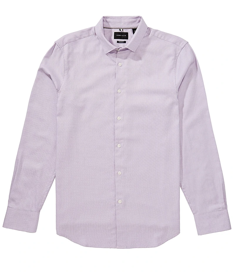 Perry Ellis Herringbone Long Sleeve Woven Shirt