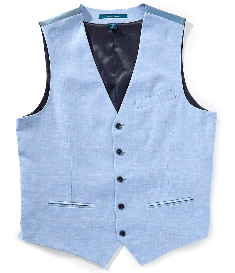Perry Ellis Herringbone Suit Separates Linen Blend Vest