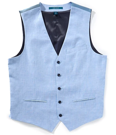 Perry Ellis Herringbone Suit Separates Linen Blend Vest