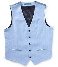 Perry Ellis Herringbone Suit Separates Linen Blend Vest