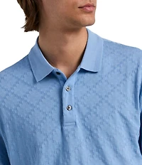Perry Ellis Jacquard Geo Textured Short Sleeve Polo Shirt