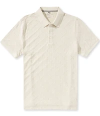 Perry Ellis Jacquard Geo Textured Short Sleeve Polo Shirt