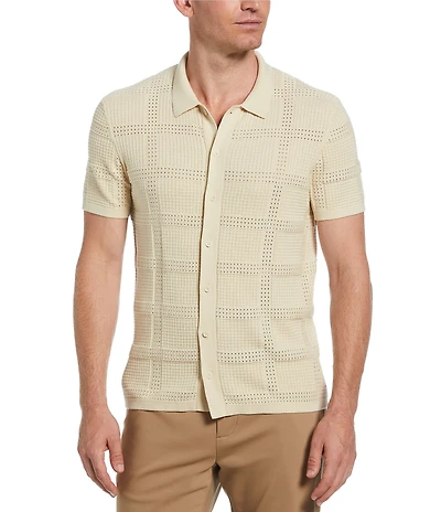 Perry Ellis Knit Short Sleeve Sweater Shirt