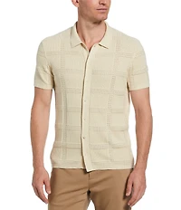 Perry Ellis Knit Short Sleeve Sweater Shirt