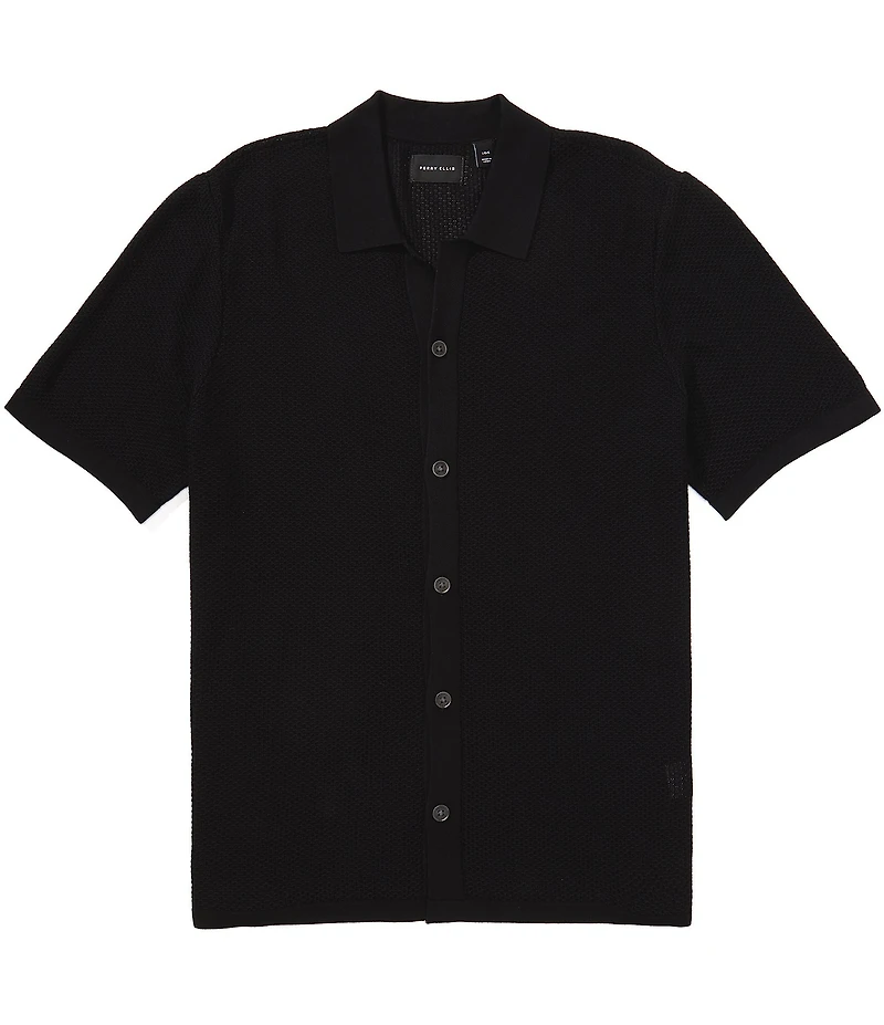 Perry Ellis Mesh Short Sleeve Polo Sweater