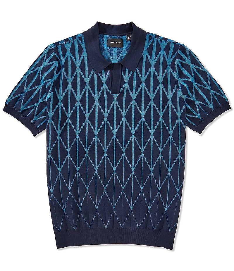 Perry Ellis Ombre Short Sleeve Polo Sweater