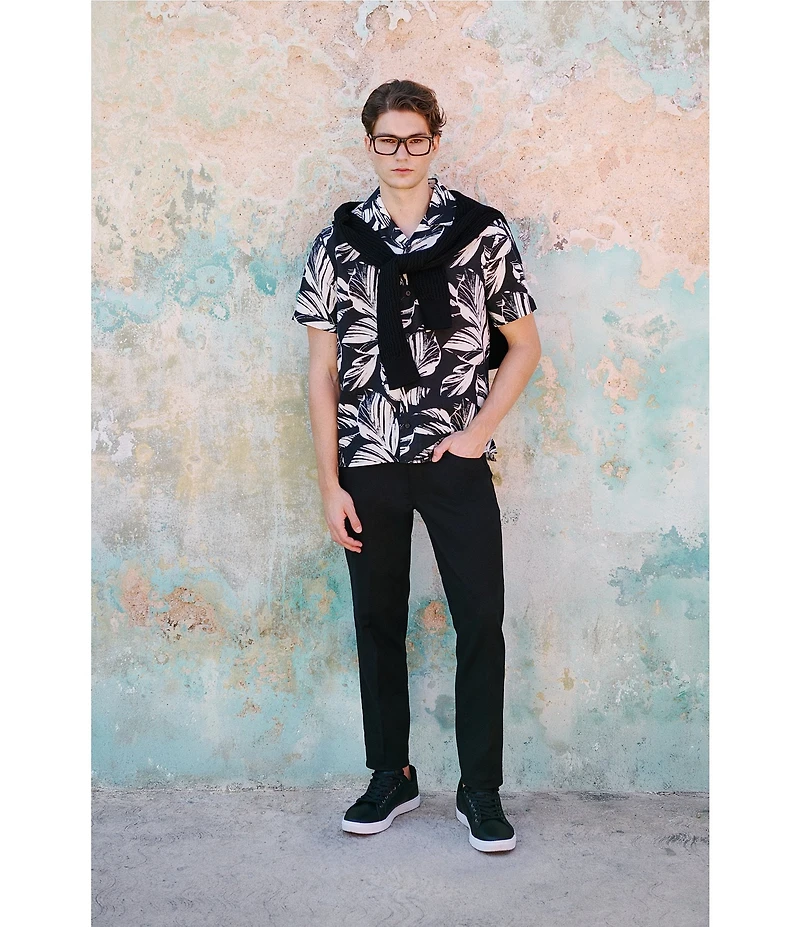 Perry Ellis Palm Leaf Short Sleeve Woven Shirt