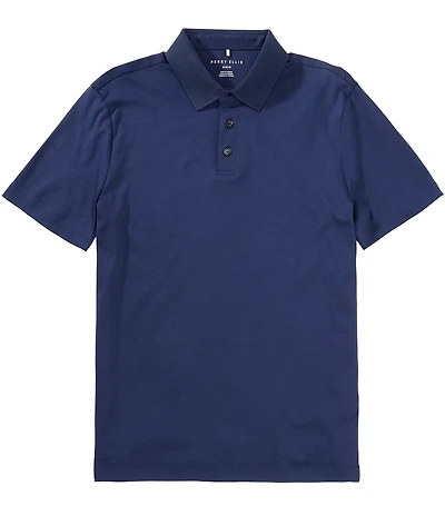 Perry Ellis Performance Stretch Solid Interlock Short Sleeve Polo Shirt