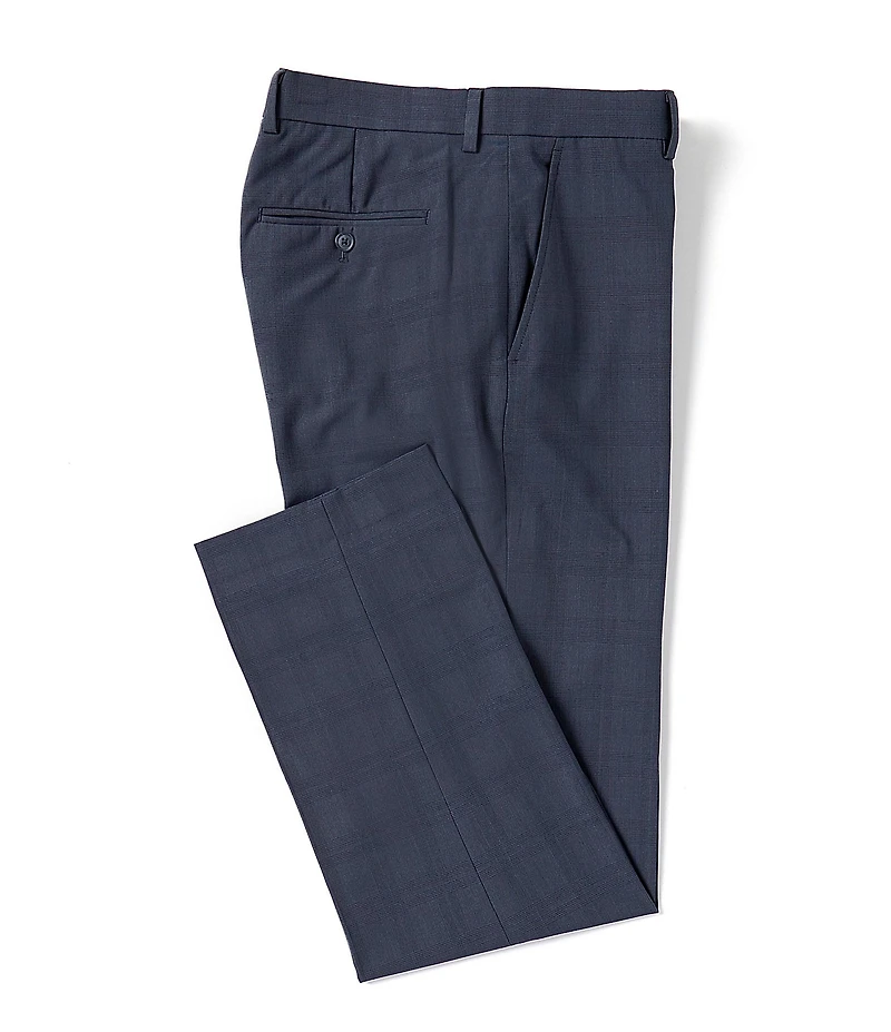 Perry Ellis Premium Tailored Flat Front Glen Plaid Pattern Dress Pants