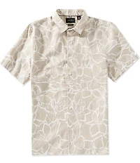 Perry Ellis Floral Tropical Printed Short Sleeve Woven Shirt