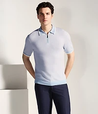 Perry Ellis Quarter-Zip Short Sleeve Polo Shirt