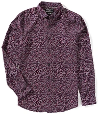 Perry Ellis Slim Fit Micro Floral Print Long Sleeve Woven Shirt