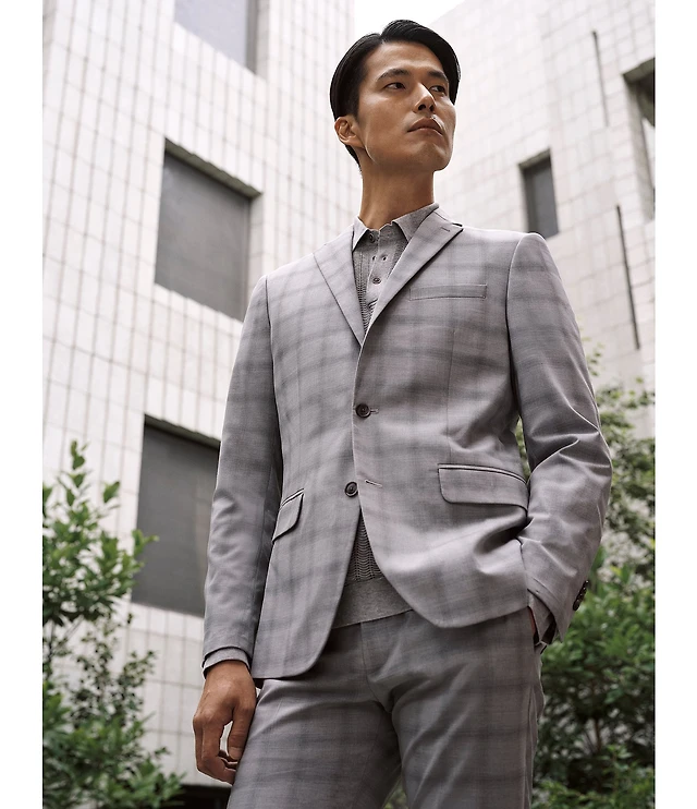 Perry Ellis Slim Fit Ombre Plaid Suit Separates Dress Pants