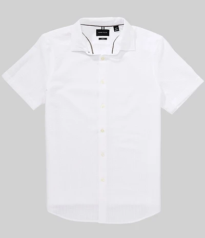 Perry Ellis Slim Fit Seersucker Performance Stretch Short Sleeve Woven Shirt
