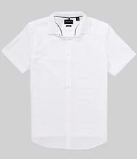 Perry Ellis Slim Fit Seersucker Performance Stretch Short Sleeve Woven Shirt