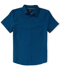 Perry Ellis Slim Fit Seersucker Performance Stretch Short Sleeve Woven Shirt