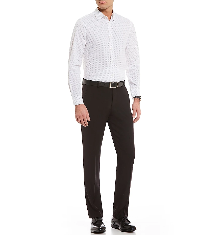 Perry Ellis Suit Separate Slim-Fit Stretch Solid Flat-Front Dress Pants