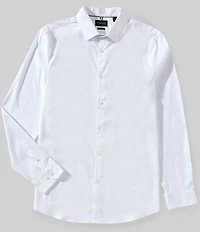 Perry Ellis Slim Fit Stretch End-On-End Long Sleeve Woven Shirt