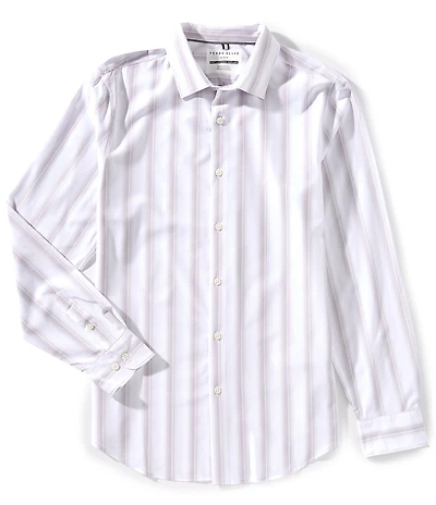 Perry Ellis Slim Fit Stretch Ombre Stripe Long Sleeve Woven Shirt