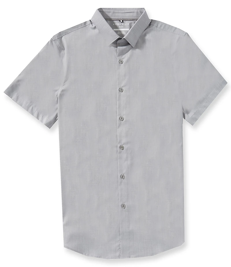 Perry Ellis Slim Fit Stretch Short Sleeve Woven Shirt