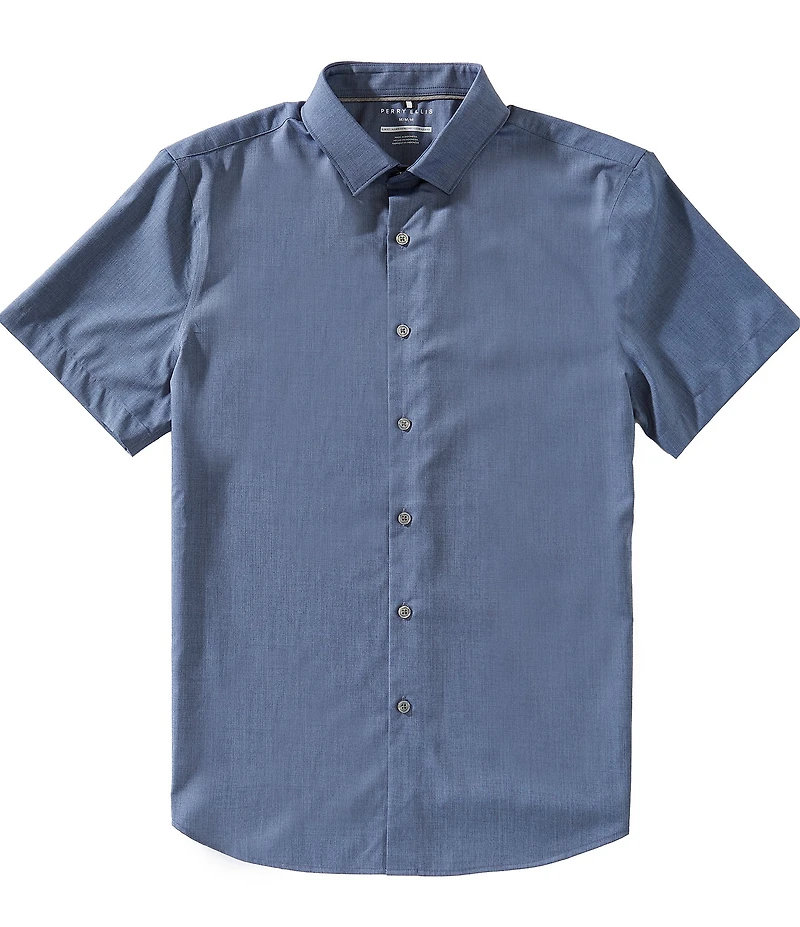 Perry Ellis Slim Fit Stretch Short Sleeve Woven Shirt