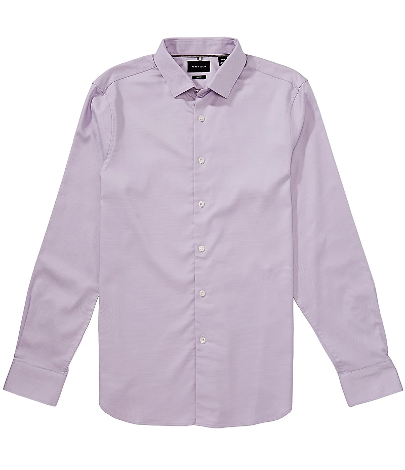 Perry Ellis Slim Fit Stretch Solid Dobby Long Sleeve Woven Shirt