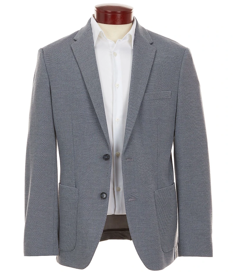 Perry Ellis Slim Fit Stretch Unlined Textured Blazer